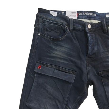 Replay- front pocket cargo skinny jean - Dark blue