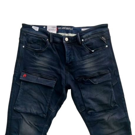 Replay- front pocket cargo skinny jean - Dark blue